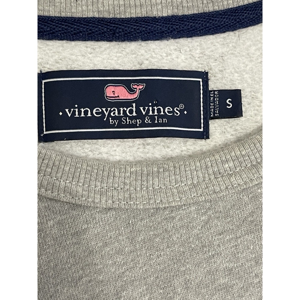 Vineyard Vines By Shep & Ian Applique Logo Sweatshirt Gray Green Adult Size S - Picture 3 of 7